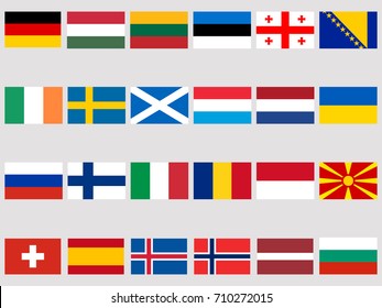 Flags Countries Official Colors Correct Proportions Stock Vector ...