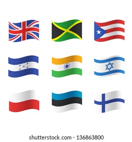 Collection of flags. Vector design.