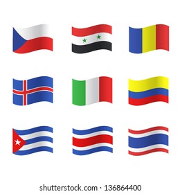 Collection of flags. Vector design.