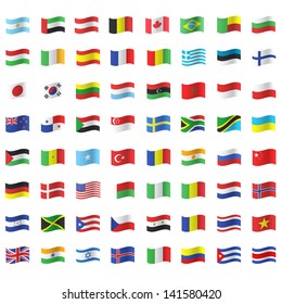 Collection of flags. Vector design.