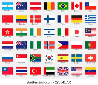 Collection of flags. Vector design.