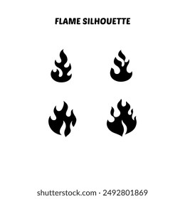 Collection of flame silhouette set vector, illustration eps