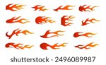 collection of flaming racing flames