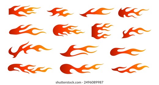 collection of flaming racing flames