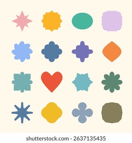 Collection of Flat Abstract Shape Elements Vector Geometric, Organic, for web, shape, design elements
