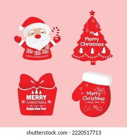 Collection of flat christmas badges