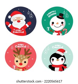 Collection of flat christmas badges