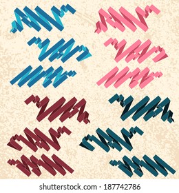Collection of the flat color ribbons on the textured background You could use it as a banner for your information or as an element for creation your own design  
