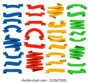 collection of flat colorful ribbons vector
