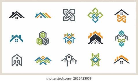 Collection of flat design animal and insect icons in bright colors
