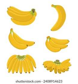 Collection of flat design bananas various shapes