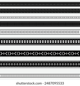 Colección de bordes negros de diseño plano con varias Formas
