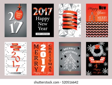 Collection of flat design greeting cards,vector illustration.Hand drawn vintage,modern and retro placard set with lettering.For promotional material,website and mobile app,marketing,newsletter and ads