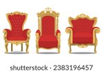 Collection of flat design royal chairs. King