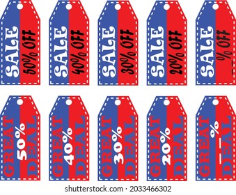 Collection of flat design sales tags Vector illustration.