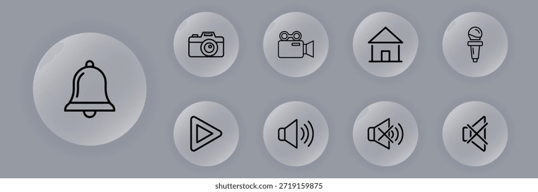A collection of flat design vector icons illustrating everyday items and symbols for use in digital