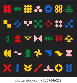 Collection of flat geometric shapes 