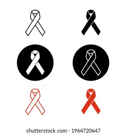 Collection of flat icon - awareness ribbon.