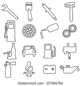Collection flat icons. Car symbols. Vector illustration.