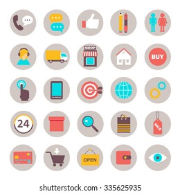 collection of flat icons for online shopping internet  infographic design elements