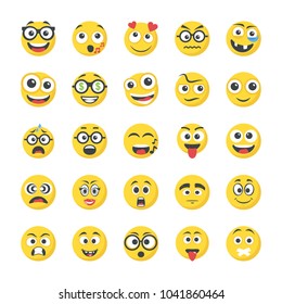 Collection of Flat Icons Smileys