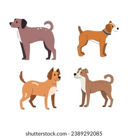 colección de ilustraciones planas de animales de perro