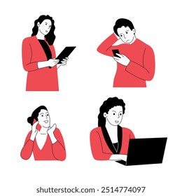 colección de ilustraciones planas de personas de oficina