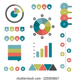 Collection of flat infographics elements. 