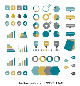 Collection of flat infographics elements. 