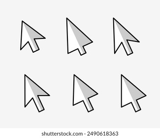 collection of flat mouse cursor arrow sign vector 