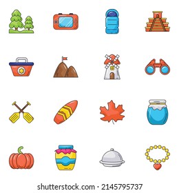 Collection of Flat Outline Icons 

