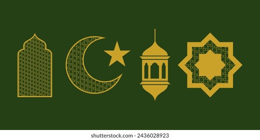 Una colección de diseños de elementos planos de Ramadán completa tu diseño de Ramadán para que parezca más elegante