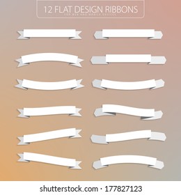 Collection of Flat Ribbons, vector eps10, design items