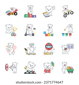 Collection of Flat Sport Competitions Stickers 

