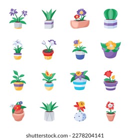 Collection of Flat Spring Gardening Icons 

