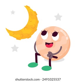 Colección de pegatinas de luna de estilo plano 

