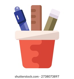 Collection of Flat Style Office Icons 

