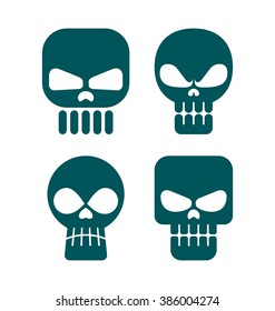 collection flat style skull icons