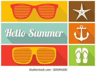 Collection of Flat Summer Icons