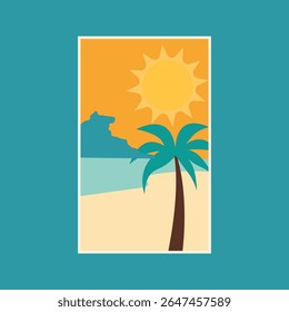 Collection of flat summer icons including tropical elements, beach items, and travel essentials. Perfect for web, apps, posters, and seasonal designs.