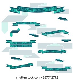 Collection of the flat textured ribbons on the background You could use it as a banner for your information or as an element for creation your own design  