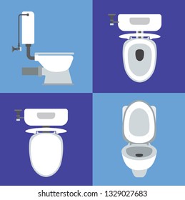 Set Toilet Bowls Seat Cover Vector Stock Vector (Royalty Free ...