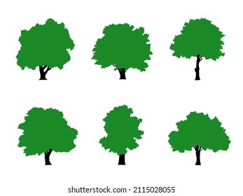 Collection of flat trees Icon. Can be used to illustrate any nature or healthy lifestyle topic.
