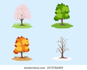 Collection of flat trees Icon. Can be used to illustrate any nature or healthy lifestyle topic.