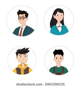 Collection of flat vector Avatars of People for Profile