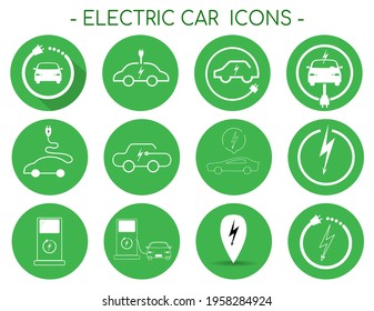 Collection Flat Vector Illustration Green Electric Stock Vector ...