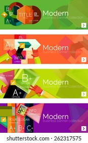 Kollektion von flachen Web-Infografik-Konzepten und Bannern, verschiedene universelle Set. Papiergrafiken mit Gesten, Datendarstellung