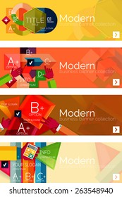 Collection of flat web infographic concepts and banners, various universal set. Paper graphics with gestures, data presentation