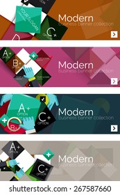 Collection of flat web infographic concepts and banners, various universal set. Paper graphics with gestures, data presentation