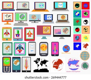 Collection of flat web infographic concepts. Vector Illustration